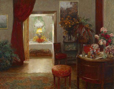 Intérieur avec vue sur une table de fête - Olga Wisinger Florian